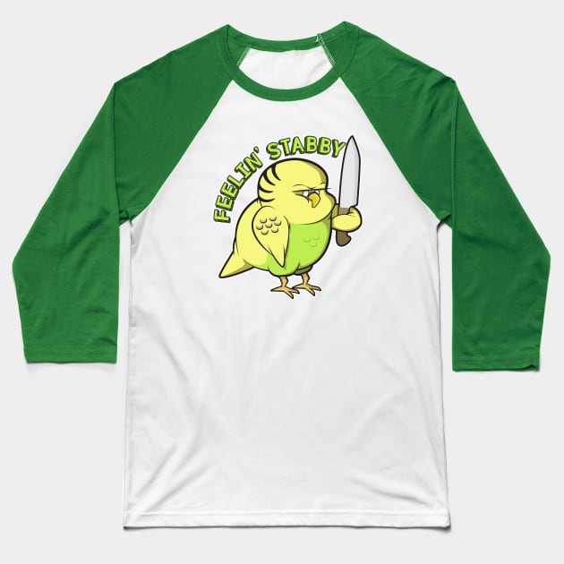 budgie "feeling stabby" Baseball T-Shirt by CoySoup